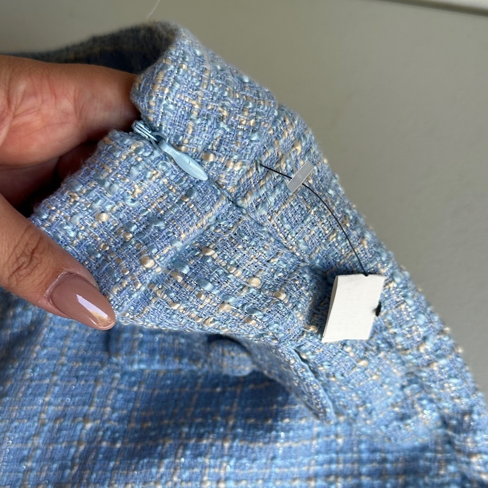 Jason Wu Blue Tweed Straight Leg Pants - Picture 5 of 6